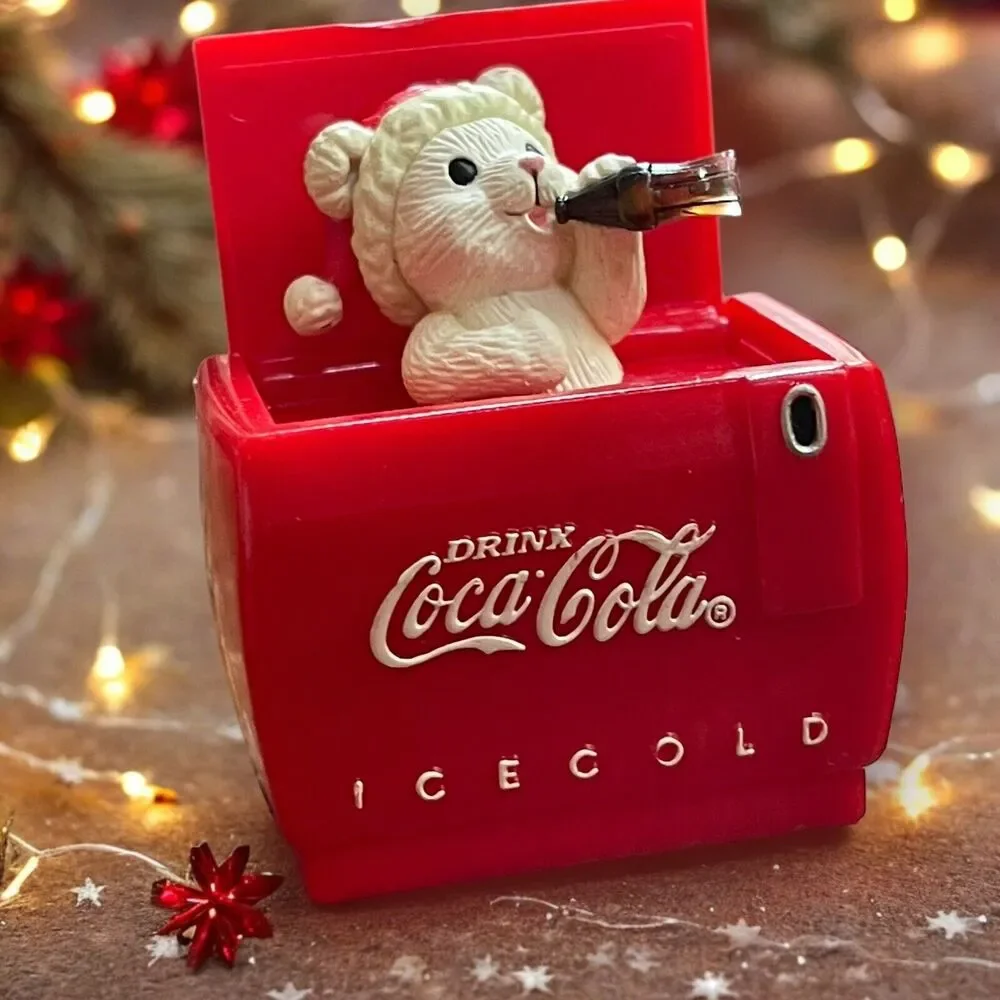 Vtg. NIB Coca Cola 1993 Cool Yule Pop Up Christmas Ornament Now You See It Bear